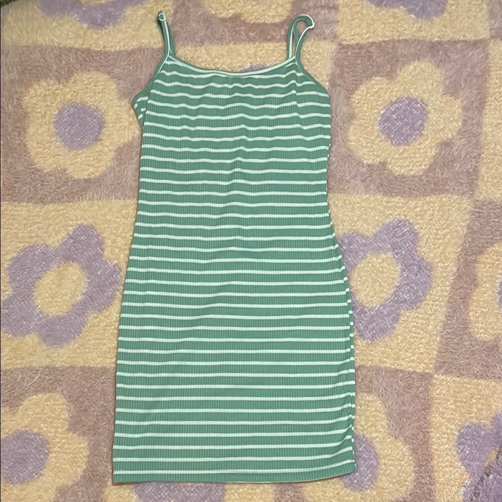 SHEIN Green Sheath Spaghetti Strap Mini Dress